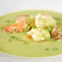 Minted English Pea Soup with Lobster and Orange_image