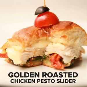 Charter Reserve® Golden Roast Chicken Pesto Sliders Recipe by Tasty_image