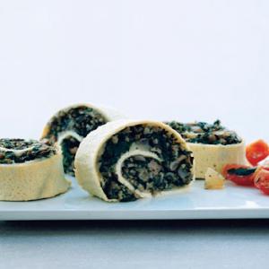 Egg Roulade Stuffed with Turkey Sausage, Mushrooms, and Spinach Recipe | Epicurious.com_image