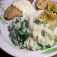 Creamed Mashed Potatoes With Spinach_image