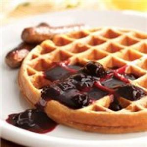 Whole-Grain Waffles with Cherry Sauce_image
