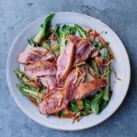 Pan-fried duck breast with pak choi & asparagus_image
