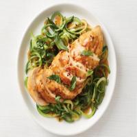 Lemon-Basil Chicken with Zucchini Noodles image