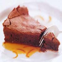 Chocolate Soufflé Cake with Orange Caramel Sauce_image