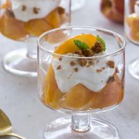 Peach Parfaits with Amaretti and Whipped Greek Yogurt_image