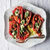 Roasted Red Peppers and Cherry Tomatoes With Ricotta image
