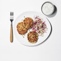 Fish Cakes with Coleslaw and Horseradish-Dill Sauce image