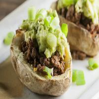 Cheesy Baked Potatoes with Avocado and Ground Beef image