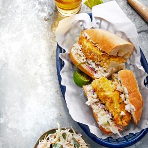 Air-Fried Crispy Fish Po' Boys with Chipotle Slaw_image