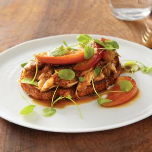Open-Faced Porchetta Sandwich with Caramelized Apples image