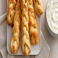Garlic-Herb Breadsticks With Creamy Parmesan Dip image