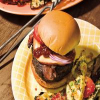 Coffee-Rubbed Cheeseburgers with Texas Barbecue Sauce image