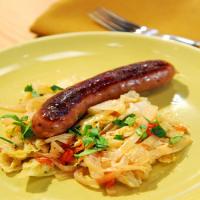 Beer-Braised Bratwurst with Cabbage_image