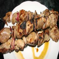 Marinated Pork and Red Onion Kebabs image