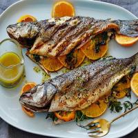 Grilled Whole Mediterranean Fish with Aged Sherry-Vinegar-Tarragon Vinaigrette image