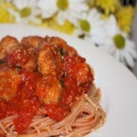 Spaghetti With Chicken Meatballs image