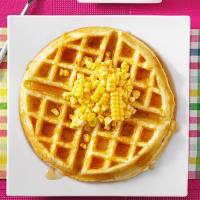 Corn Fritter Waffles with Spicy Maple Syrup_image