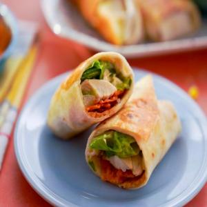 Chicken Caesar Wraps with Crispy Cheese image