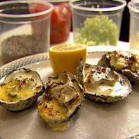 Broiled Oysters with Celery Cream and Virginia Ham image
