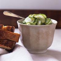 Quick Cucumber Pickles with Rye Bread and Cheese image