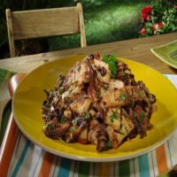 Grilled Warm Potato Salad with Roasted Garlic and Black Olive Dressing image