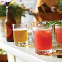 Raspberry Cocktail with Rhubarb Wine and Maple Vodka_image