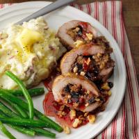 Apple and Walnut Stuffed Pork Tenderloin with Red Currant Sauce_image