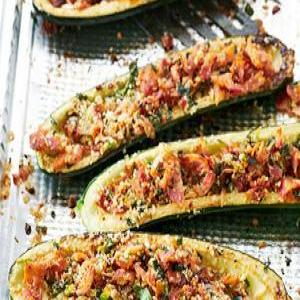 Zucchini Boats with Bacon Gremolata_image