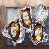 Camping Baked Potatoes with Herbed Sour Cream image