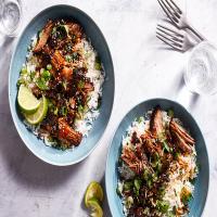 Slow Cooker Honey-Soy Braised Pork With Lime and Ginger image