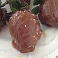 Salted caramel chocolate covered strawberries image