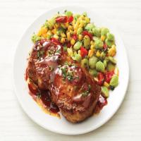 Red Pepper Pork Chops With Succotash_image