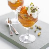 Poached apricots with rosewater image