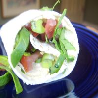 Hummus Wrap With Tomatoes and Spinach image
