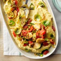 Red Lentil Hummus with Brussels Sprout Hash image