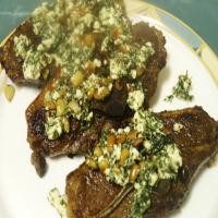 Pan-Seared Lamb Chops With Mint over Greens image