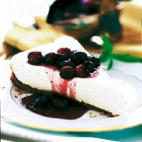 Cheesecake Tart with Cranberries in Port Glaze image
