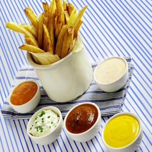 Homemade French Fries with Five Dipping Sauces Recipe | Epicurious.com_image