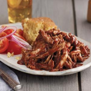 Pulled Chicken with Cherry-Chile Barbecue Sauce Recipe | Epicurious.com_image