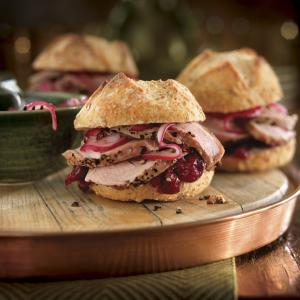 Roast Pork Tenderloin Sliders With Cranberry Sauce and Onions_image