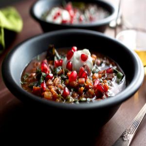 Black-Eyed Pea Soup or Stew With Pomegranate and Chard_image