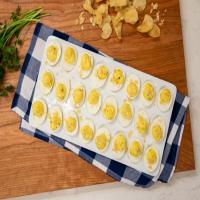 Parmesan Dijon Deviled Eggs with Crunchy Potato Chips_image
