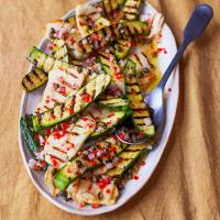 Grilled courgette & halloumi salad with caper & lemon dressing image