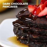 Healthy Dark Chocolate Pancakes Recipe by Tasty image
