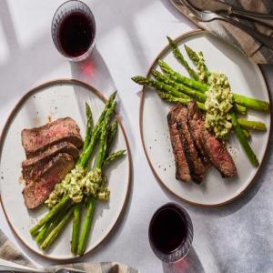 Sheet Pan London Broil with Asparagus Gribiche image