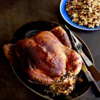 Roasted Capon with Quinoa-Olive Stuffing_image