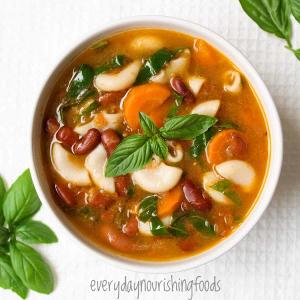 Easy Pasta soup with vegetables and beans (Pasta Fagioli) - Everyday Nourishing Foods_image