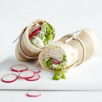 Turkey, pea guacamole & radish wrap image