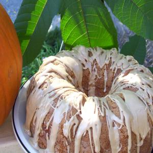 White Chocolate Ribbon Pumpkin Cake With Maple Glaze_image