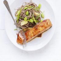 Soy & ginger salmon with soba noodles image